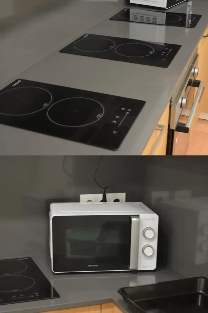 vitroceramica cocina calentar alimentos microondas